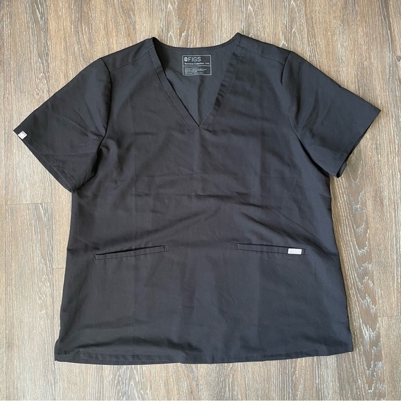🥒 FIGS Casma Three Pocket Medical Technical Scrub Short Sleeve Top Black XXL - Picture 3 of 10